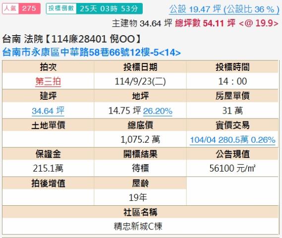 台南永康大樓法拍-2