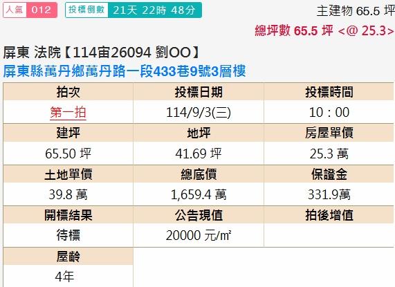 屏東萬丹透天法拍-2