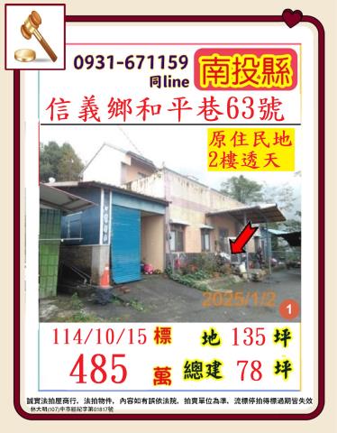南投信義鄉法拍透天-1