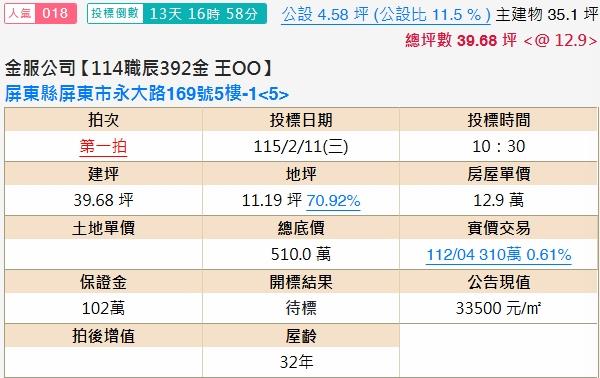 屏東市公寓法拍-2