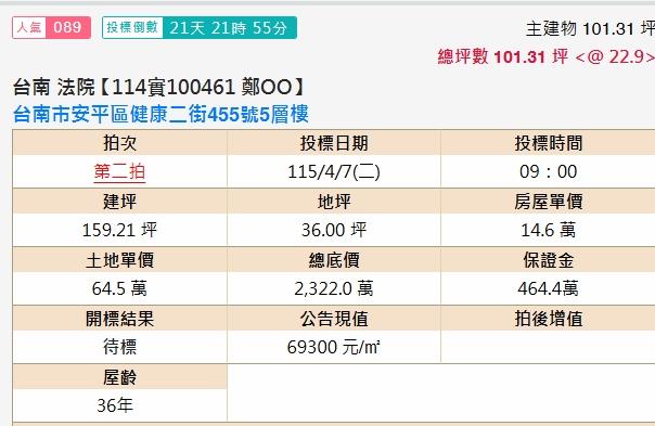 台南安平法拍透天-2