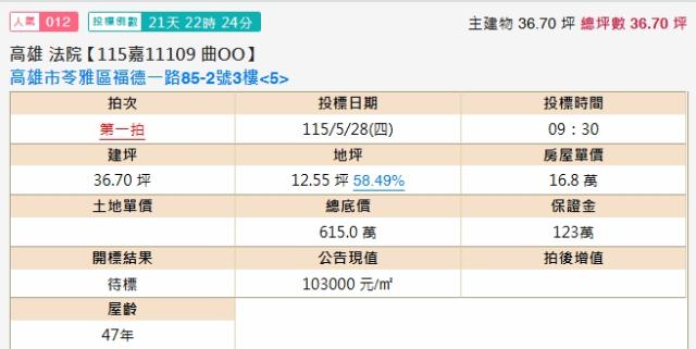 苓雅公寓拍賣-2