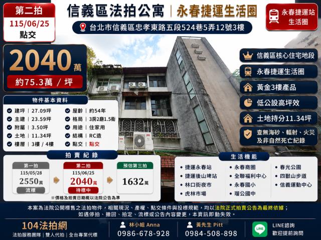 台北信義區公寓法拍-1